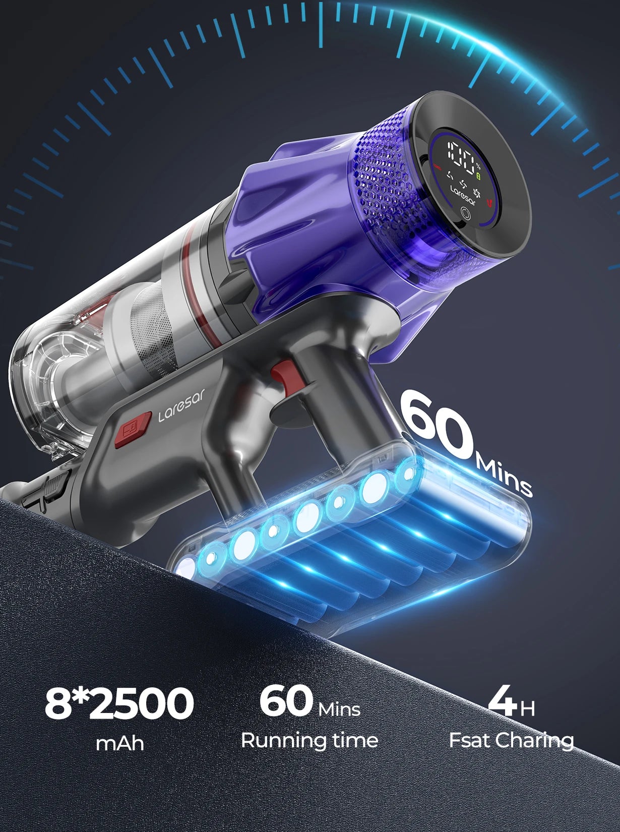 Laresar U7 Tornado™ | De ultieme 500W draadloze stofzuiger