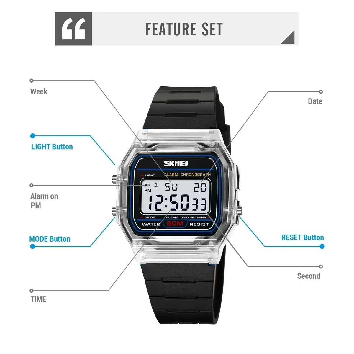 TimePro X2056 RETRO - Het ultieme retro fashion statement met intelligente verlichting