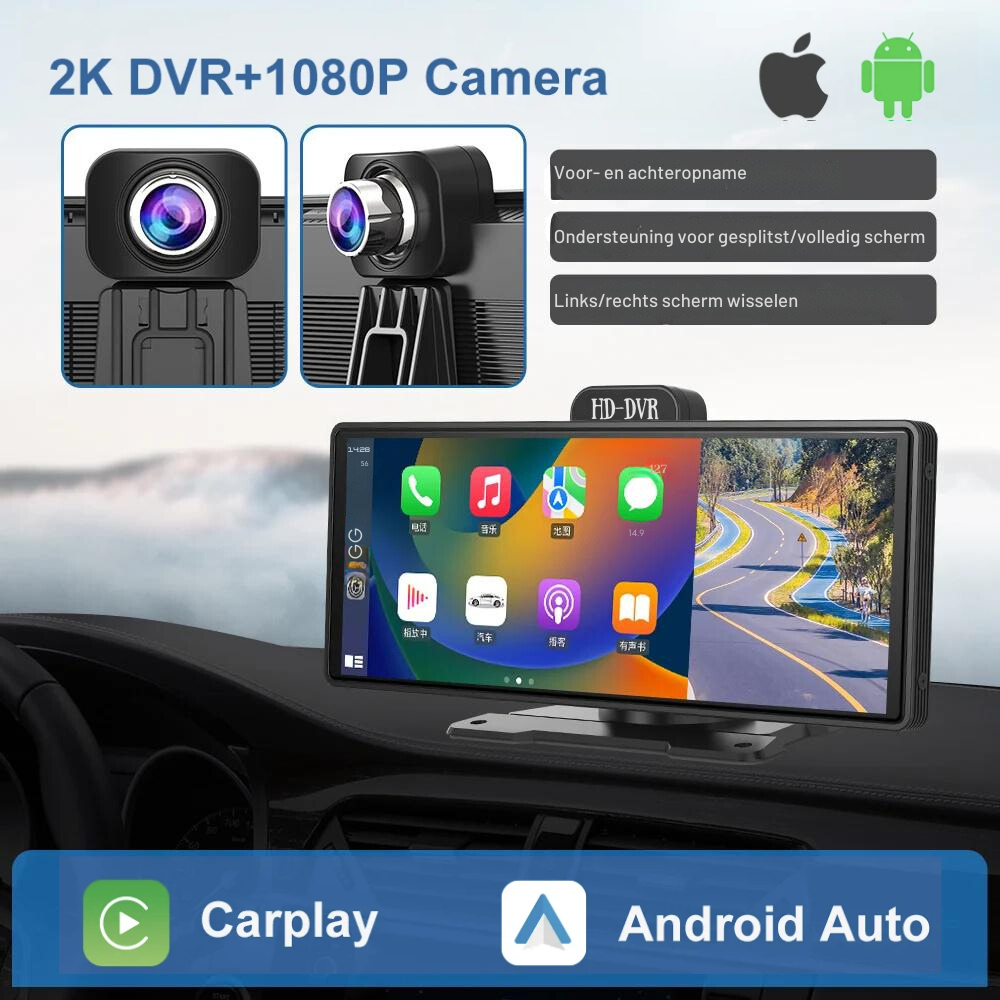 Carplay & Android Auto autodisplay 10.2 inch - 2K & 1080P