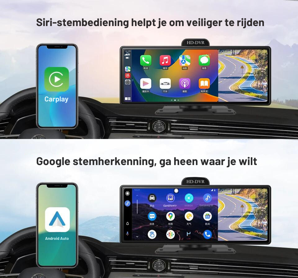 Carplay & Android Auto autodisplay 10.2 inch - 2K & 1080P